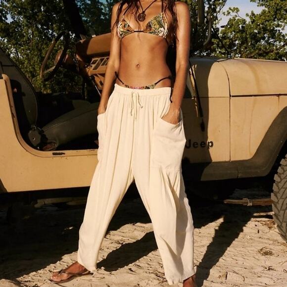 NEW Free People Quinn Harem Linen Blend Pants Size Small - Picture 7 of 7